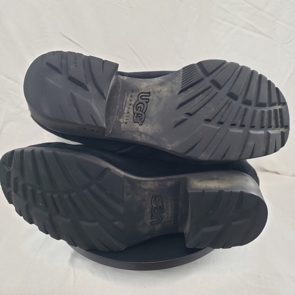 UGG Jillian Shearling Lined Black Suede Riding Winter Side Zip Boots Size 7 - Picture 15 of 15